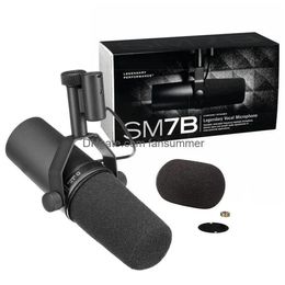 Micrófonos Micrófono dinámico cardioide de alta calidad Sm7B 7B Estudio Respuesta de frecuencia seleccionable para Shure Live Stage Recording Drop Dhtsw