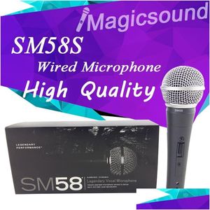 Microphones Microphone cardioïde dynamique filaire Sm58S de haute qualité Sm 58 58S 58Sk Sm58Sk micro Vocal Mike Mic avec interrupteur marche/arrêt D Dhl6T