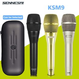 Microfones de alta qualidade KSM9 Professional Dynamic Handheld Microfone Karaoke Wired com Clip Stereo Studio Mic 231204