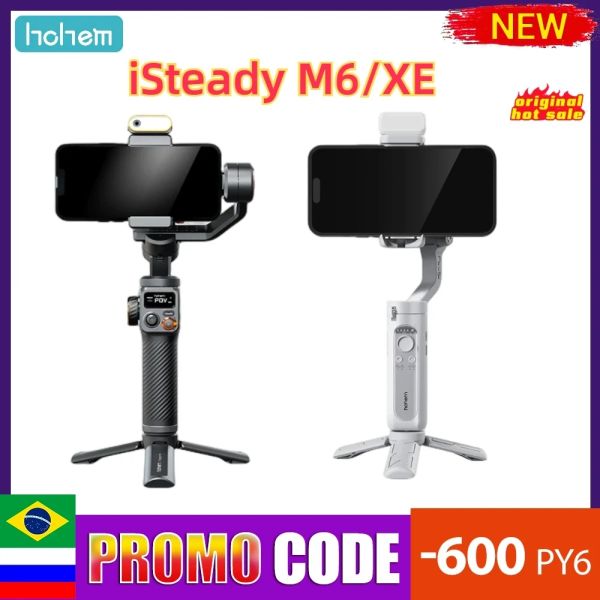 Microphones Hohem Isteady M6 ISTEADY XE Handheld Gimbal 3axis Stabilising Smartphone Selfie Trépied W Magnétique Film Light pour l'éclairage vidéo