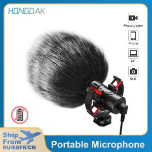 Microphones HONGDAK téléphone Mini Microphone Portable 3.5mm prise pour iPhone Android Smartphone Canon Sony DSLR caméscope PC Vlog Interview