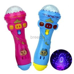Microfoons Hot Sale Funny Microfoon Flash Microfoon Light-Emitting Baby Kids Toy Karaoke Music Luminous Toys For Baby Model Nieuwheid Gift 240408