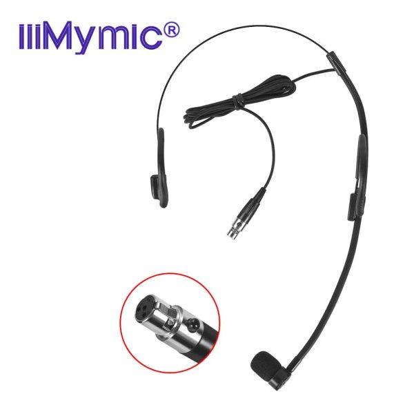 Microphones IiiMymic Black Concert Pro Microphone à condensateur pour Shure Wireless BodyPack Transmetteur Mini 4pin XLR TA4F Connecteur