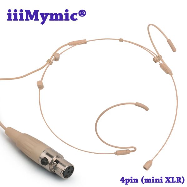 Microphones iiimymic pro mini 4pin xlr Ta4f Plug casque Microphone pour l'émetteur de bodypack sans fil Shure Mic pour enfants pour les enfants