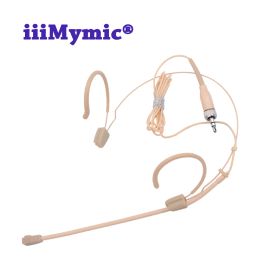 Microphones iiimymique professionnel beige condenseur casque microphone pour émetteur Sennheiser 3,5 mm de vis à vis