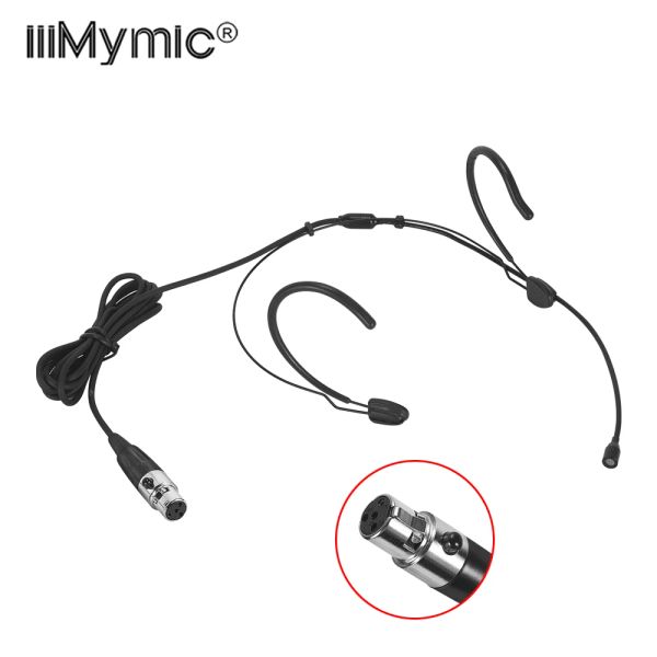 Microphones IIIMymic Professional Black Cheft Microphone 4 broches XLR TA4F Mic Mic Double Ear Ear Crochet pour Shure Wireless BodyPack System