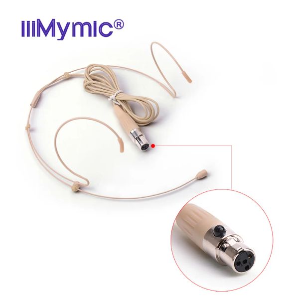 Microphones IiiMymic Microphone à condensateur professionnel pour transmetteur sans fil Shure BodyPack avec connecteur Mini 4pin XLR TA4F