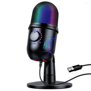 Mikrofone Ivinxy USB-Gaming-PC-Mikrofon zum Streamen von Podcasts RGB-Computer-Kondensator-Desktop-Mikrofon Laptop/Computer/Mobiltelefon