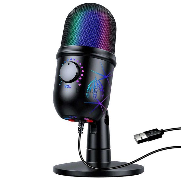 Micrófonos Ivinxy USB Gaming PC Micrófono para transmisión de podcasts RGB Computadora Condensador Micrófono de escritorio para computadora portátil / computadora / teléfono celular HKD230818