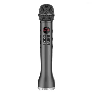 Microphones K Song Microphone TF Fonction de carte Haut-parleur sans fil Panneau de réglage multifonctionnel Écran d'affichage LED Mic Rouge