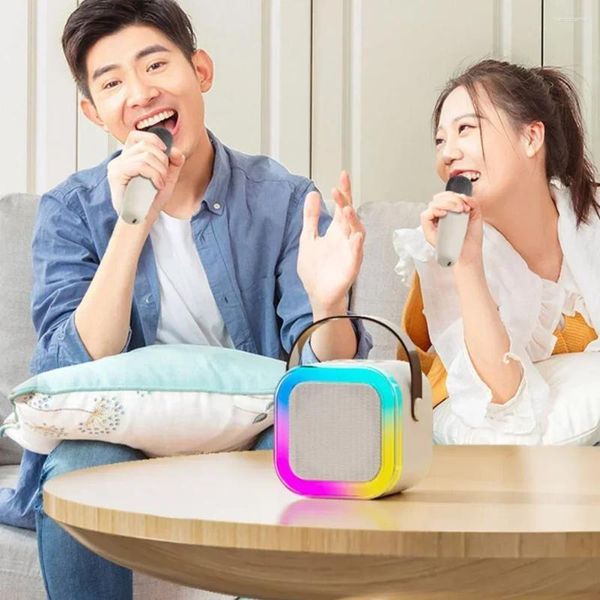 Microphones K12 Bluetooth Enceinte de karaoké avec 1-2 Singable Singable PA RVB Lumières colorées