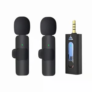 Microfoons K35 Wireless Lavalier Microfoon 3,5 mm Ronde Jack Automatische ruisreductie Rapelmicrofoon voor Android Camera Live Broadcast Gaming