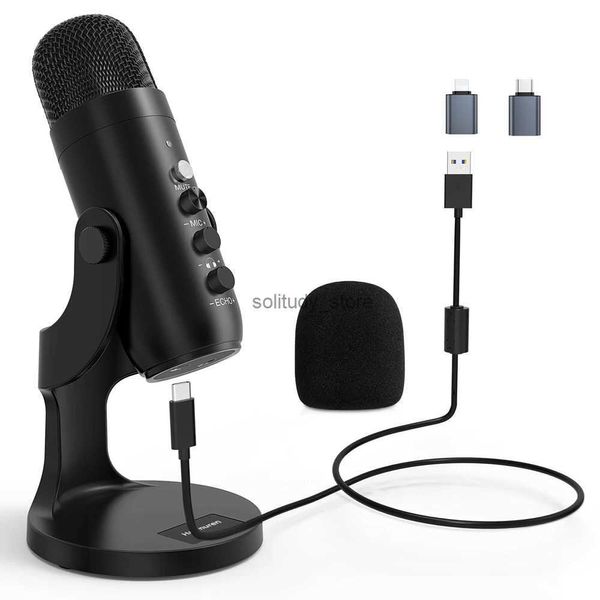 Microphones K66 USB Condenser Gaming Microphone Professional Podcast adapté à l'enregistrement vocal en streaming PC compatible avec ordinateur portable Desktopsq