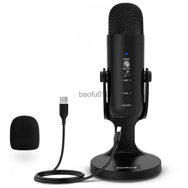 Microphones K66 Microphone de jeu à condensateur USB Micro de podcasting professionnel pour PC Streaming Enregistrement vocal Compatible avec ordinateur portable de bureau HKD230818