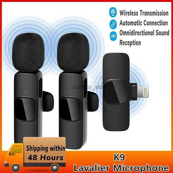 Microphones K9 Portable Microphone Mini Lavalier Audio and Video Enregistrement MINI LAPEL sans fil adapté à l'iPhone iPad Tapec Téléphone 3.5 mmq