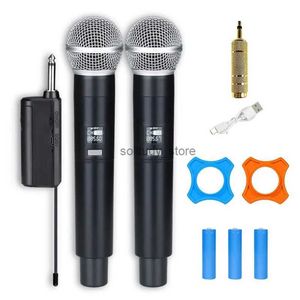 Microphones Karaoke Dual Wireless Microphone Handheld DJ UHF Charges Receiver Wedding Party Speech Club Club Performance Conferenceq