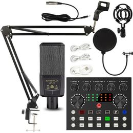 Microfoons Karaoke Live microfoon Geluid Audiokaartset Professionele podcast Home Studio Opnameapparatuur Set voor streaming Laptop PC Co 231129
