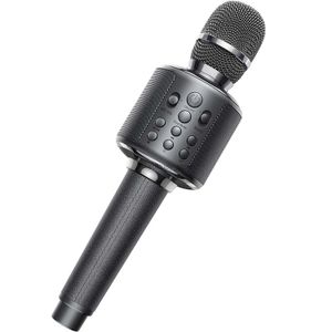 Microphones Karphone Microphone Bluetooth Wireless Machine de chant portable avec duo / enregistrement / lecture / Reverb Adult / Child Giftqq