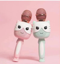 Microphones Karaoké Microphone Jouet Portable Sans Fil Bluetooth Enfants Adulte Cadeau De Fête D'anniversaire (Bleu Et Rose) Famille KTV (bleu)