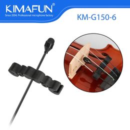 Microfoons kimafun 2.4g clipon viool draadloze microfoon violinenmikikrofon per violino voor vlog -opname youtuber live speaker pa pc