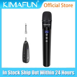 Microfoons KIMAFUN 2.4G draadloze handmicrofoon met oplaadbare ontvanger voor feest, kerkvergadering, bruiloft, karaoke, zingen, DJ