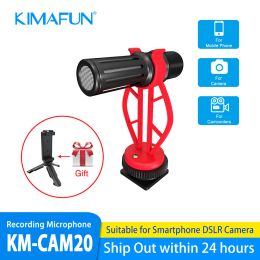 Microfoons kimafun condensor mini cameramicrofoon voor iPhone Android mobiele telefoon DSLR camera camcorder youtube vlogging video -opname