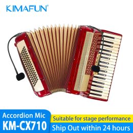 Microfoons Kimafun Wired Dual Accordion Microfoon Professionele condensor Musical Instrument High Fidelity Voice Microfoon voor accordeon