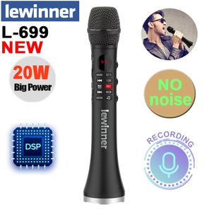 Microphones Lewinner L 699 Microphone karaoké professionnel sans fil S er microphone Bluetooth Portable pour support téléphonique enregistrement TF play 231117