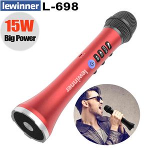 Microphones Lewinner Microphone karaoké professionnel Haut-parleur sans fil Microphone Bluetooth portable pour téléphone iPhone Micro dynamique portable T220916
