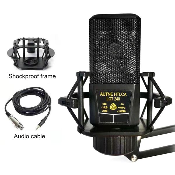 Microphones LGT240 Condenseur professionnel microphone microphone grand diaphragm carré ordinateur mobile téléphone pour k chant en direct en streaming microphone