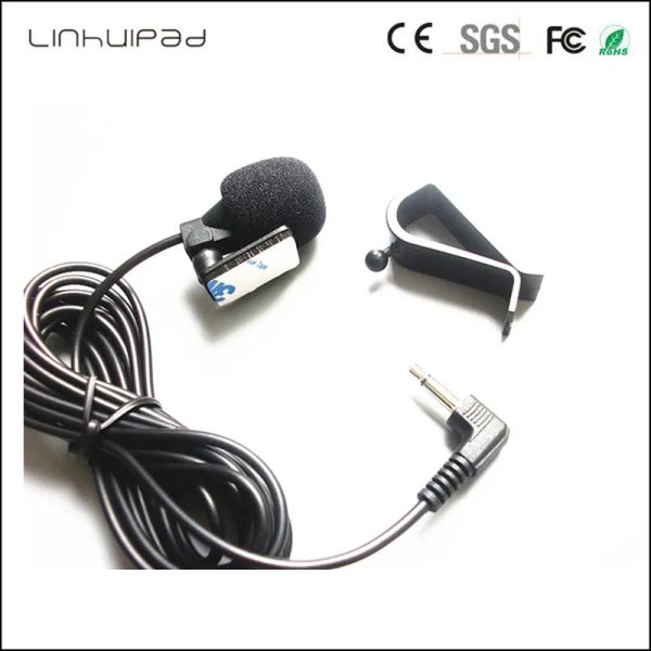 Microphones Linhupad 3,5 mm mono microphone Mic pour la tête de véhicule de voiture Bluetooth Activé Radio GPS DVD Player Audio