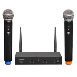 Microphones LOMEHO Microphone sans fil 2 voies UHF 2 micro portable pour église karaoké Dj fête parlant LO-U30 T220916