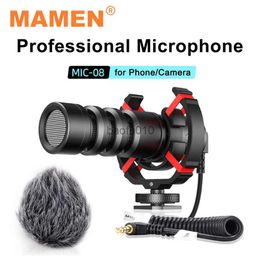 Microphones MAMEN Microphone d'enregistrement professionnel en alliage d'aluminium avec câble à ressort Plug and Play pour Nikon DSLR Camera Smartphone HKD230818