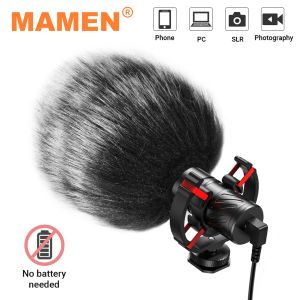 Microphones Mamen Professional DSLR Camera Microphone Shotgun Microfone Cardioïde Prise pour l'enregistrement de vlog de téléphone mobile canon Nikon Sony