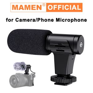 Micrófonos Mamen Professional Video Grabación Micrófono Cardioid Mic Mic Enchip and Play para GoPro DV SLR Camera Smartphone Vlog Record