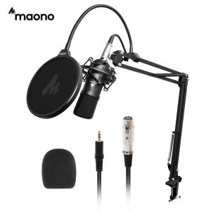 Microfoons Maono Professional Studio Microfoon Kit Condensor Cardioïde Microfono Podcast Mic voor gaming Karaoke YouTube Recording DJ AUA03