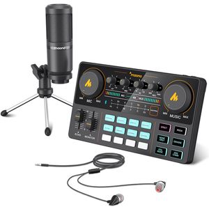 Microfoons Maono Sound Card Audio Interface Caster Lite AM200-S1 All-In-On condensor Microfoon Mixer Kit voor live streaming podcasting 221022