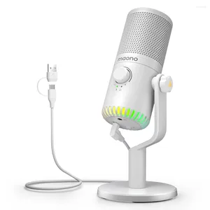 Microphones Maono USB/type-c Microphone de jeu pour téléphone PC avec lumière respiratoire zéro latence surveillance micro Podcasting Streaming DM30