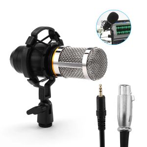 Micrófonos condensador de metal micrófono para laptop windows cardioid studio grabación de voz vocal youtube microfone con cable de montaje de choque XLR