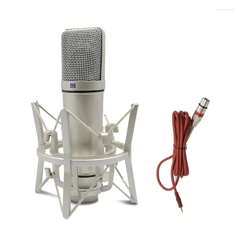 Microfones Metal Microfone Profissional Estúdio para Gravação de Jogos de Computador Cantando Podcast Placa de Som