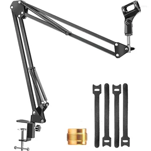 Microphones Microphone Bras Stand Suspension réglable Boom Ciseaux avec adaptateur à vis et attaches de câble Autres micros