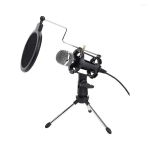 Microphones Microphone pour téléphone portable 3,5 mm Home stéréo Desktop Tripod Mic PC Video Chatting Gaming Podcasting Recording Meeting