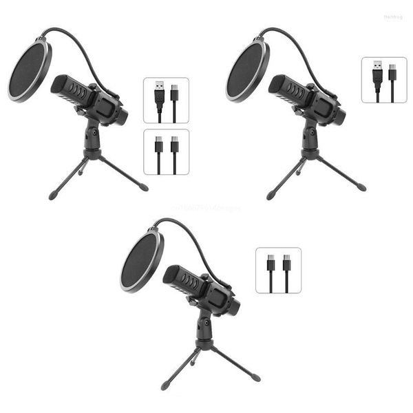 Microphones Microphone Type casque C/Port USB Streaming Mic Accessoires de jeu Enregistrement Vocal Appliquer la livraison directe