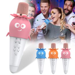 Microphones Microphone Kids Gifts Bluetooth avec haut-parleur Smart Accessory Wireless Karaoke Mic Lightweight Handheld Wholesale Portable