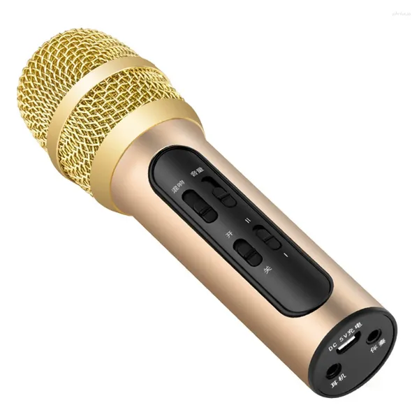 Microphones Microphone professionnel pour vivre chantant de poche USB chargeant des fournitures en alliage d'aluminium