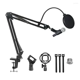 Microphones Microphone Stand Boom Bras Gaming Mic Suspension Support avec filtre de pare-brise