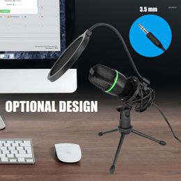 Micrófonos Micrófono Cinta estéreo Conector USB de 3,5 mm Trípode Escritorio con cable profesional para grabación en vivo de Podcasts de YouTube