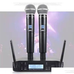 Microphones Microphone Wireless Glxd4 Système professionnel UHF Dynamic Mic 80m Party Stage Singing Speech Handheld for Shure Drop Deliv OT5ir