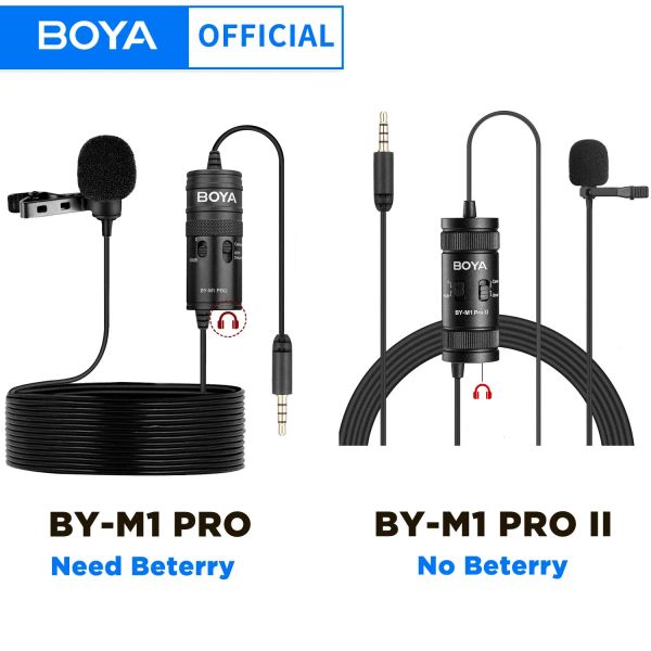 Microphones Microphones Boya BYM1 ProbyM1 Pro II 35 mm TRRS Microphone de revers à lave-lave