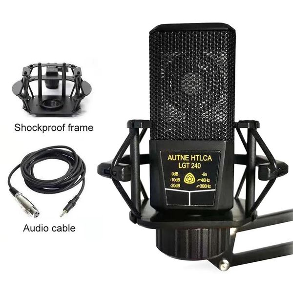 Microphones Microphones LGT240 micro à condensateur professionnel micro grand diaphragme carré ordinateur téléphone portable pour K chanson diffusion en direct Mi